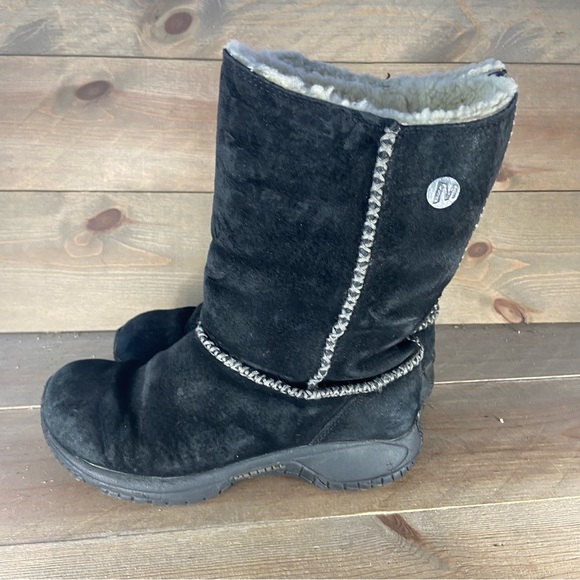 Merrell encore stitch Womens size 7 shoes black suede shering lined winter boots - Picture 1 of 10